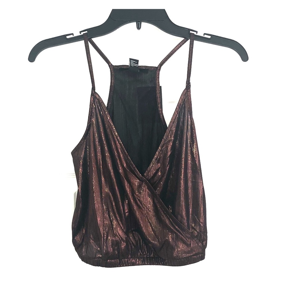 Forever 21 Copper Metallic Surplus Cropped Cami